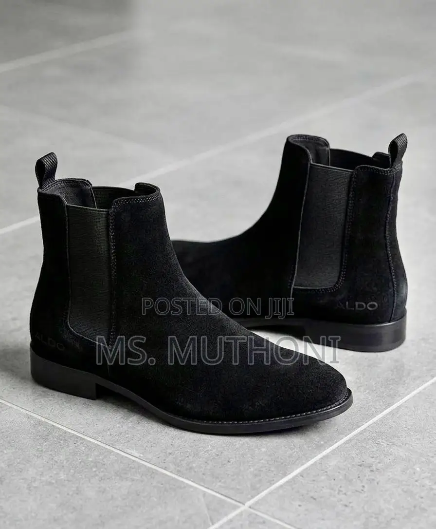 Gents ALDO Black Suede Chelsea High Boots Size 39-45
