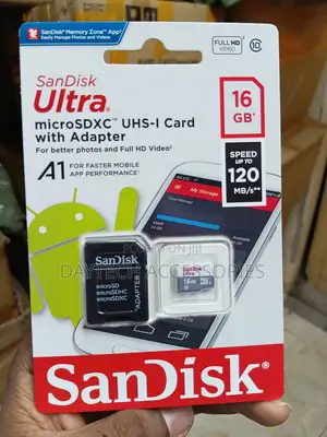 SanDisk Ultra 16GB microSDHC UHS-I Memory Card With an SD Adapter,