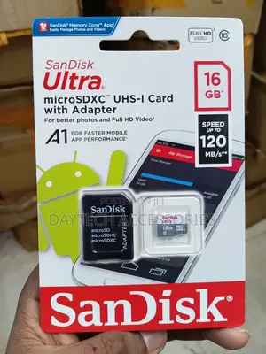 SanDisk Ultra 16GB microSDHC UHS-I Memory Card With an SD Adapter,