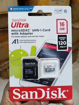 SanDisk Ultra 16GB microSDHC UHS-I Memory Card With an SD Adapter,
