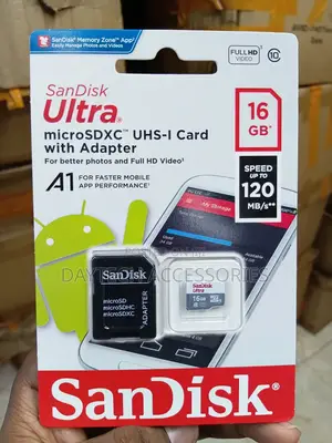SanDisk Ultra 16GB microSDHC UHS-I Memory Card With an SD Adapter,