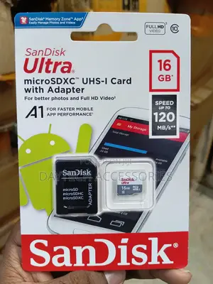 SANDISK 16GB Ultra UHS-I microSDHC Memory Card With SD Reader Adapter