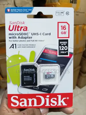 SANDISK 16GB Ultra UHS-I microSDHC Memory Card With SD Reader Adapter