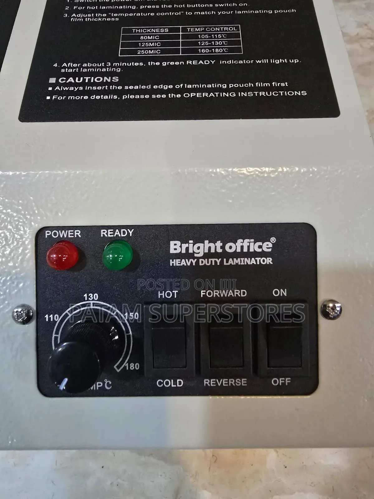 Heavy Duty A3 Laminating Machine (Bright Office 320) – Brand New