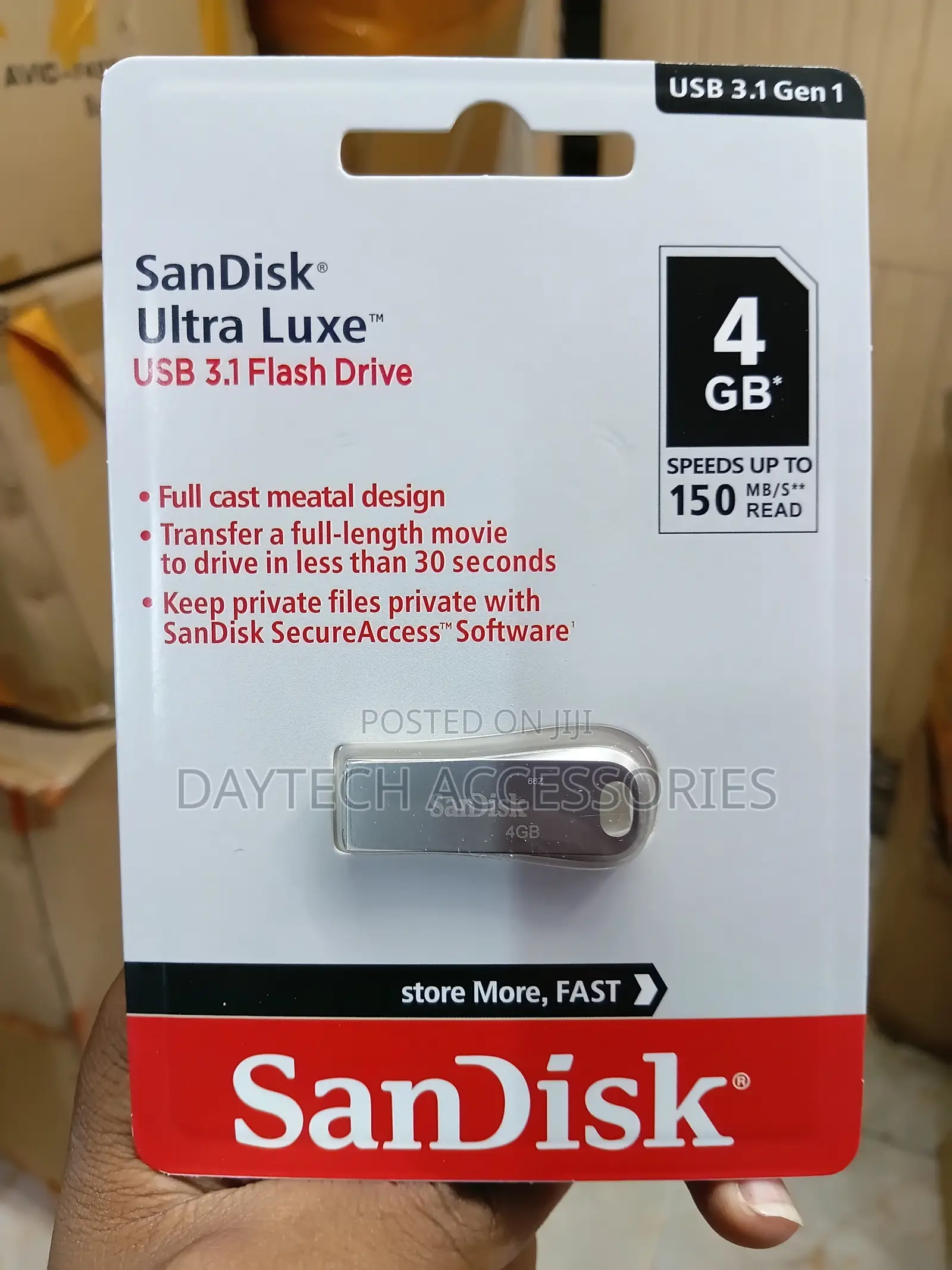 SanDisk Ultra Luxe 4GB USB 3.1 Gen 1 USB Flash Drive