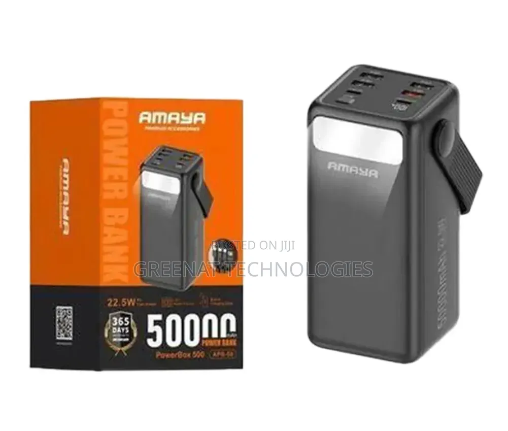 Amaya PowerBox 500 50000mAh Power Bank 22.5W PD Fast Built-in Cables