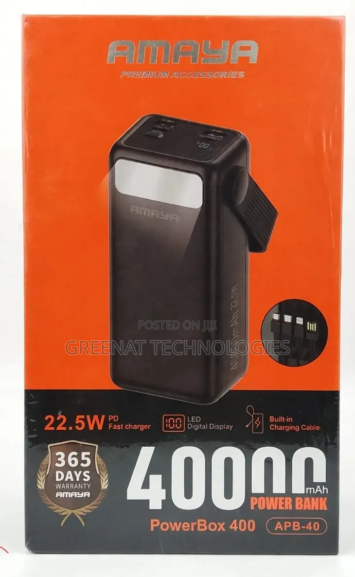 Amaya PowerBox 400 APB-40 Power Bank 40000mAh 22.5W PD Fast Charger