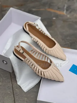 Leather Pointed Slingback Flats