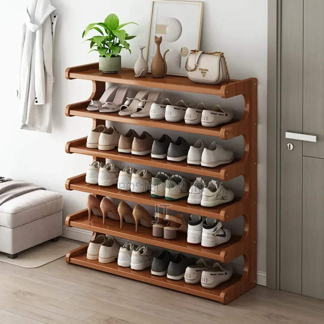 6 Layer Bamboo Shoe Rack (100*23*82cm)