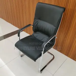 Office Chair; Black Sled Base Visitors Chair
