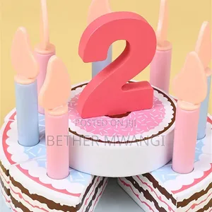 Wooden Birthday Party Cake for Toddlers, Pretend Play Set in Kenya