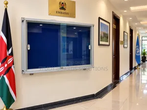 Executive Glass Sliding Lockable Notice Board – 90cm × 60cm