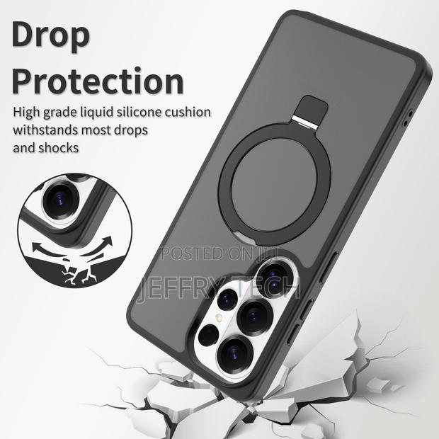 Samsung S26 Ultra Case With Magnetic Ring Stand Matte Anti-Fingerpri - main view