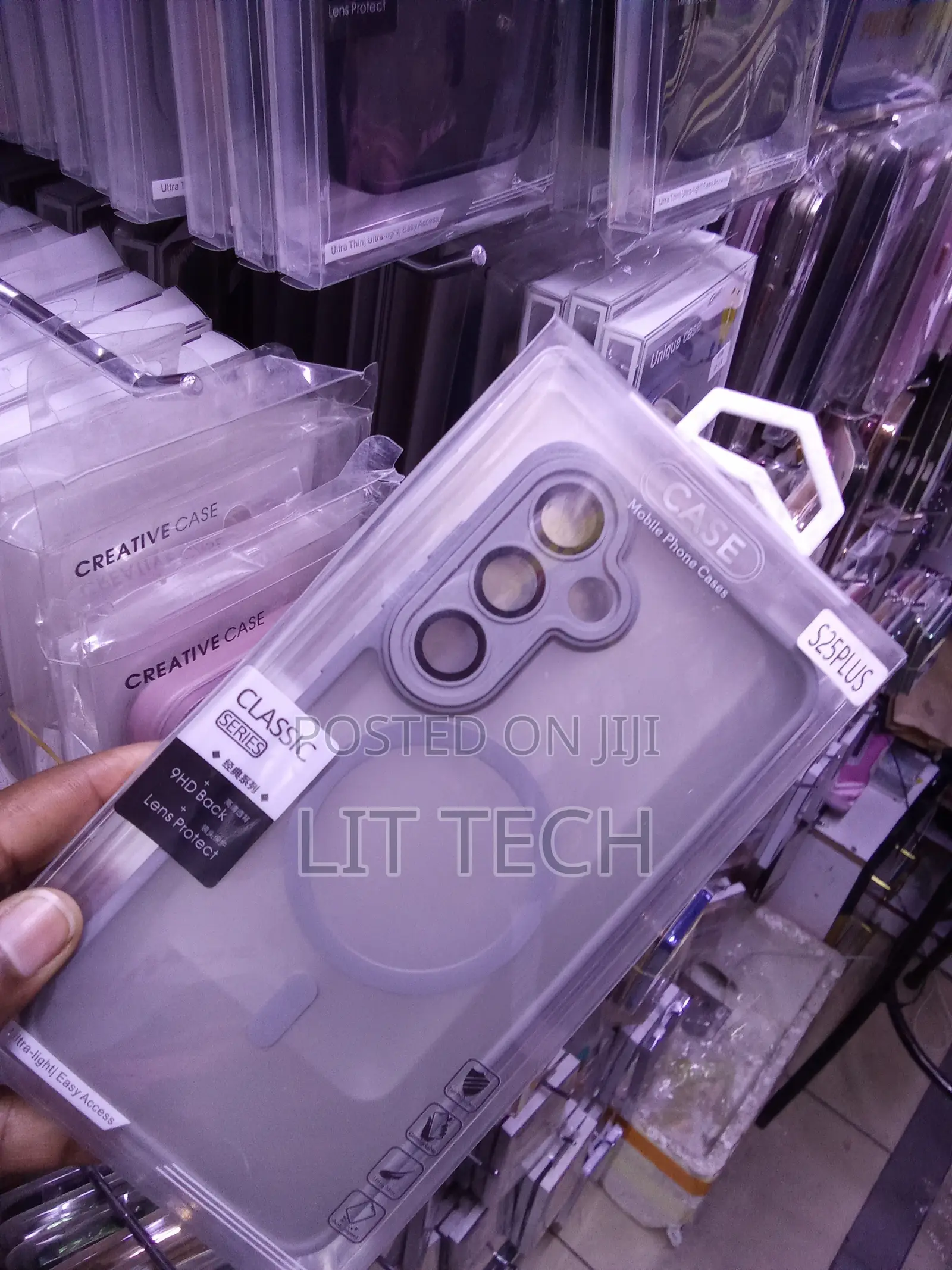 Translucent MagSafe Case With Lens Protector for Galaxy S25 Plus-Gray