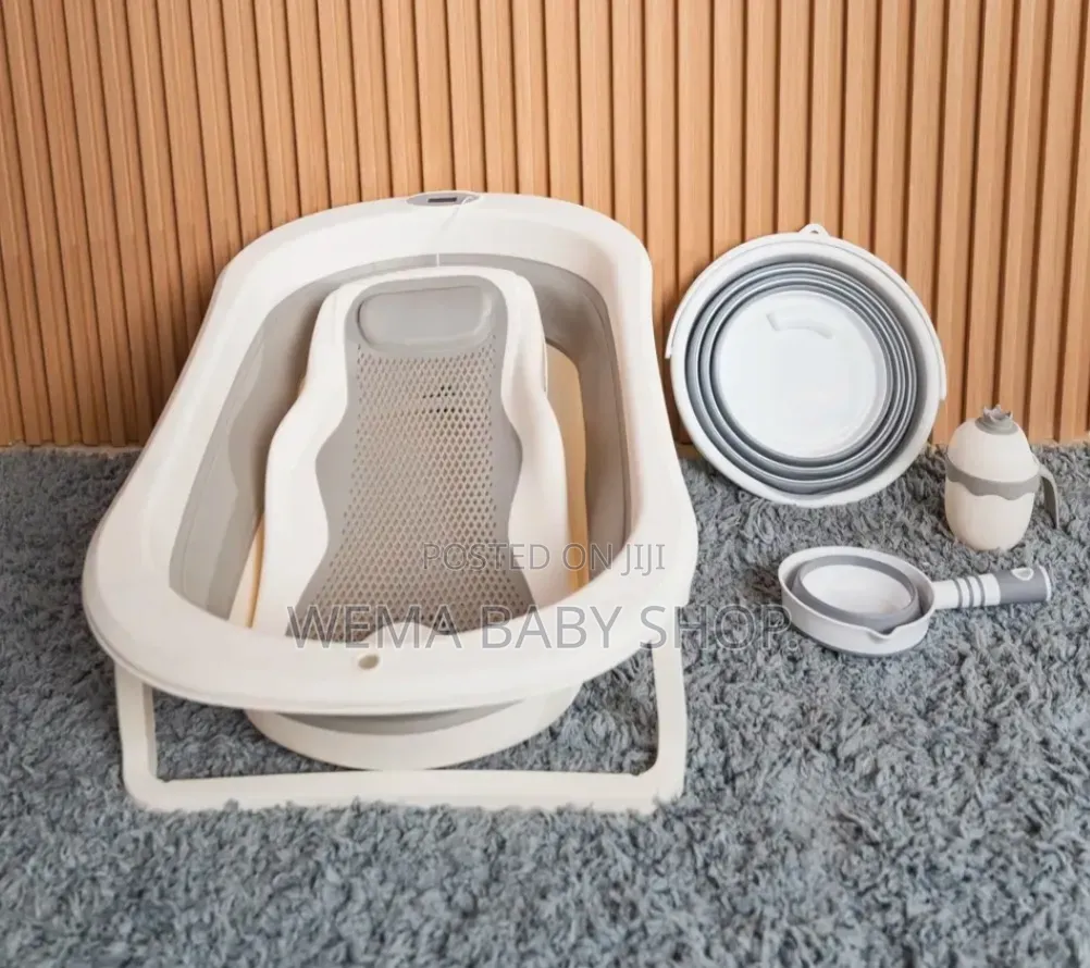 5-in-1 Foldable Baby Bathtub Set (Tub/Washbasin/Bucket/Ladle/Net)