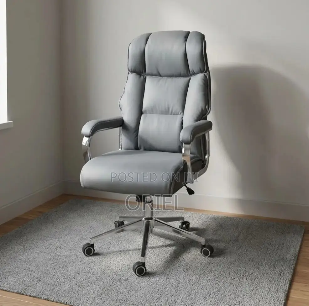 Executive Office Leather Chair : Grey Modern Chair