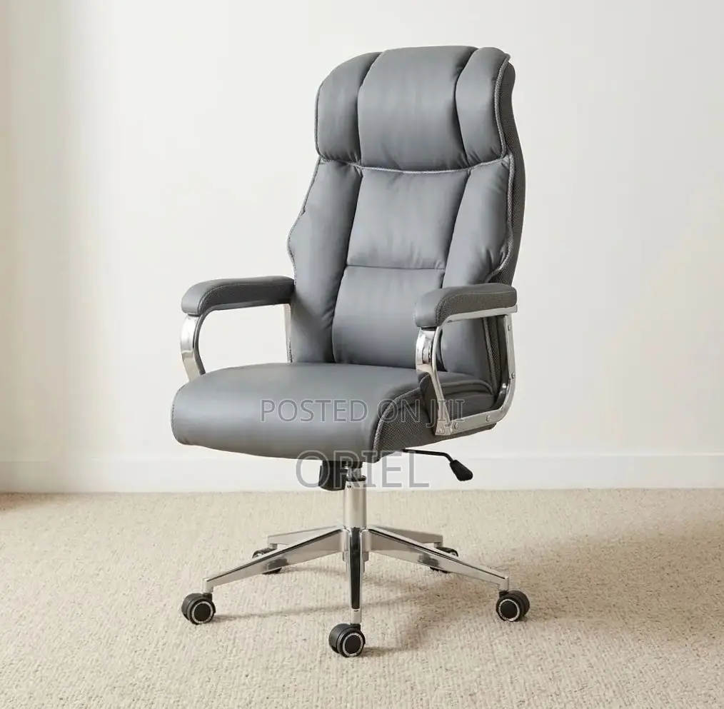 Executive Office Leather Chair : Grey Modern Chair