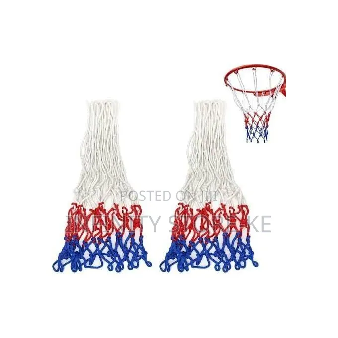 2 PCS Basketball Net Replacement Nylon Hoop Nets Red White Blue