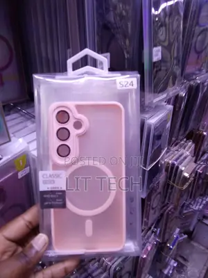 PINK Translucent MagSafe Case With Lense Cover for Samsung Galaxy S24