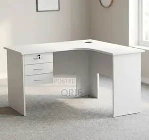 Office Study Desk : White 1.2M Corner Desk