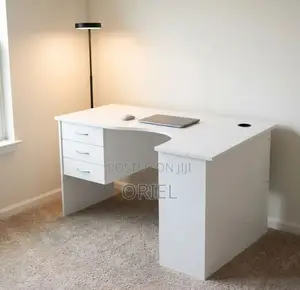 Office Study Desk : White 1.2M Corner Desk