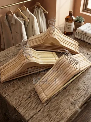 Premium Wooden Clothes Hangers (Pack of 10) Heavy Duty & Non-Slip