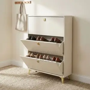Home Office Shoe Rack : White Wooden Shoe Rack