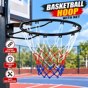 Basketball Rim Hoop With Net Strong Metal Ring for Training and Games