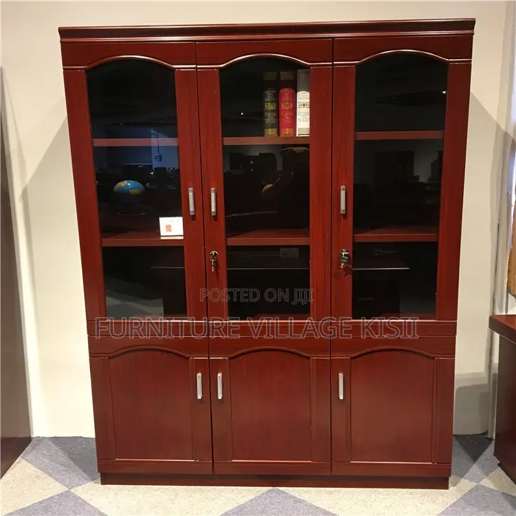 Office Cabinet;Wooden Mahogany Filing Cabinet 3-Door