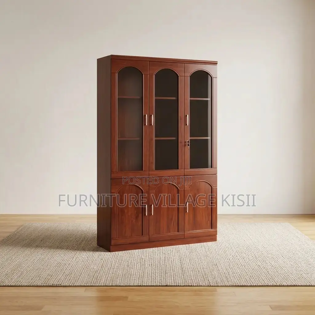 Office Cabinet;Wooden Mahogany Filing Cabinet 3-Door