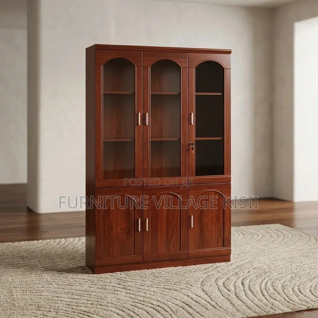 Office Cabinet;Wooden Mahogany Filing Cabinet 3-Door