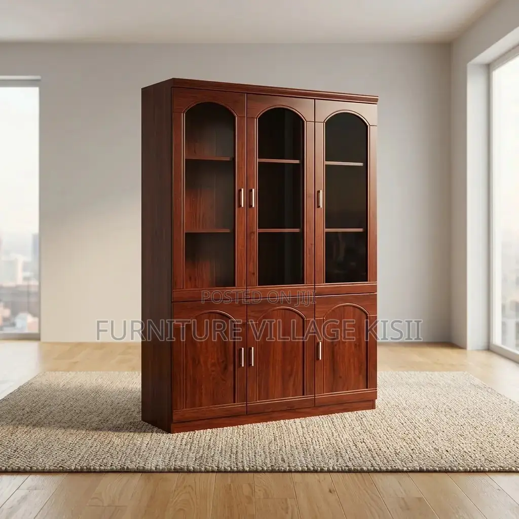 Office Cabinet;Wooden Mahogany Filing Cabinet 3-Door