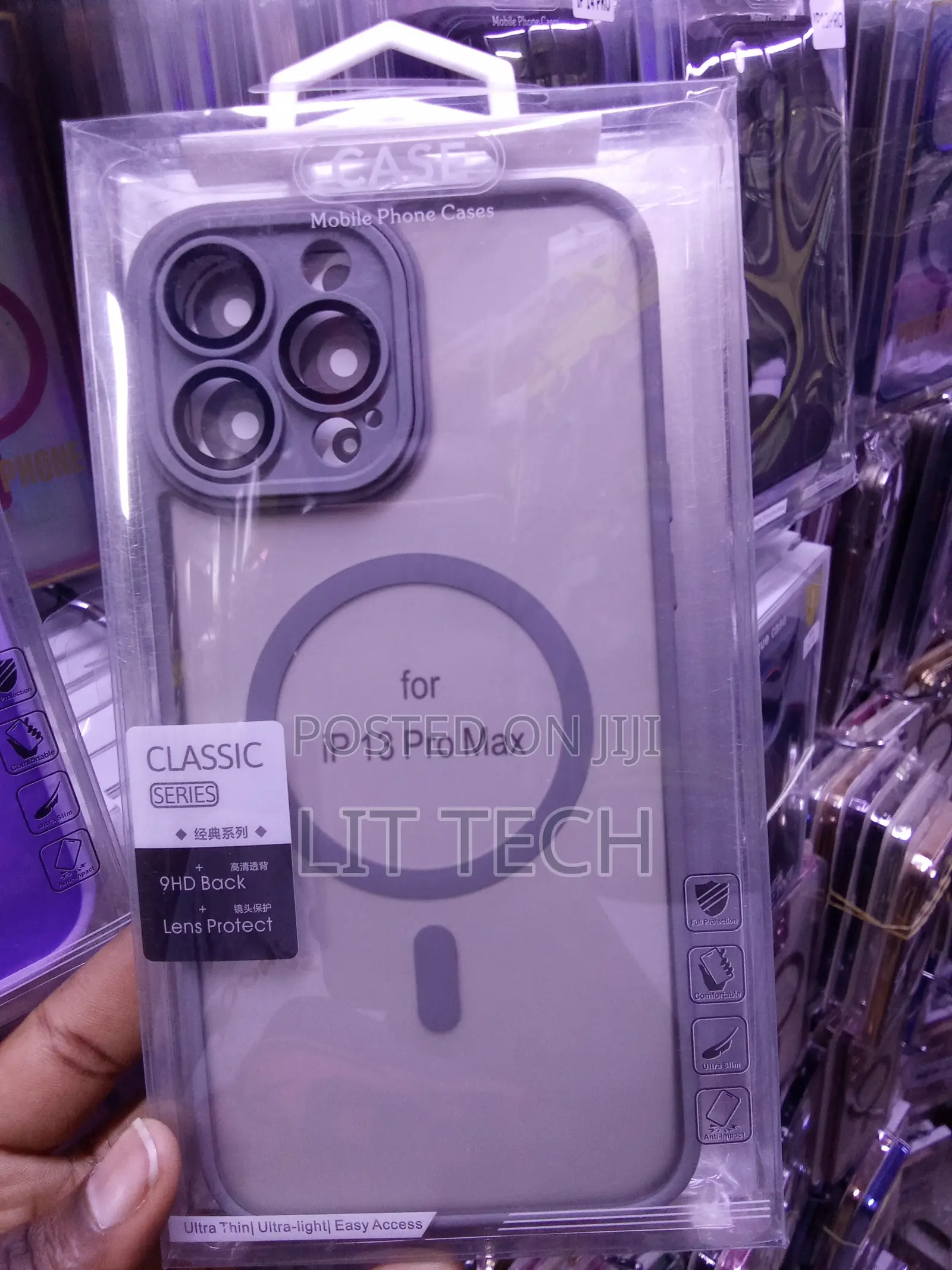Gray Translucent MagSafe Case With Lense for iPhone 13 Pro Max