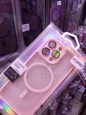 Pink Translucent MagSafe Matte Case With Lense for iPhone 13 Pro