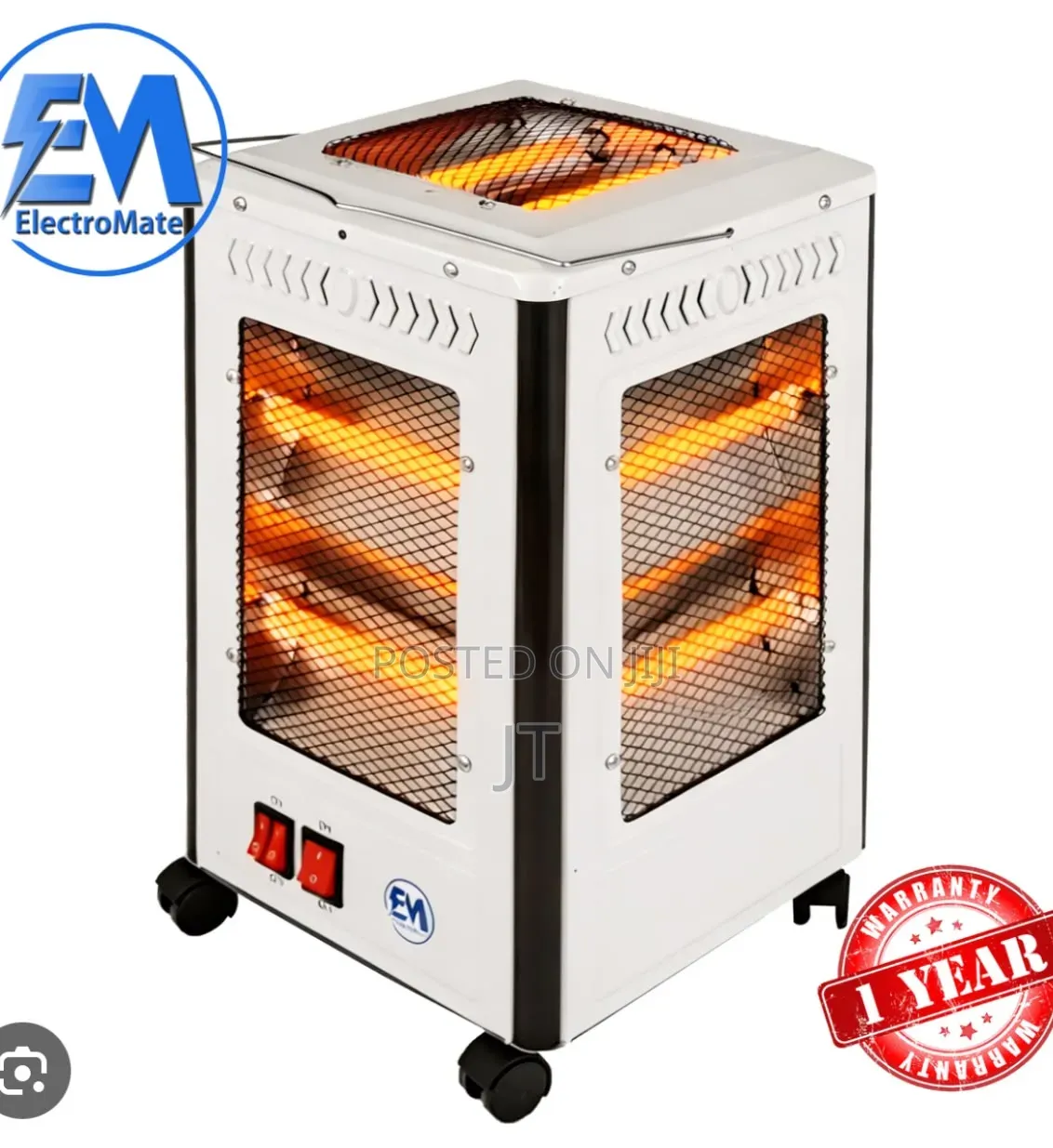 ElectroMate 2000W 5-Sided Quartz Room Heater (Model QH02)