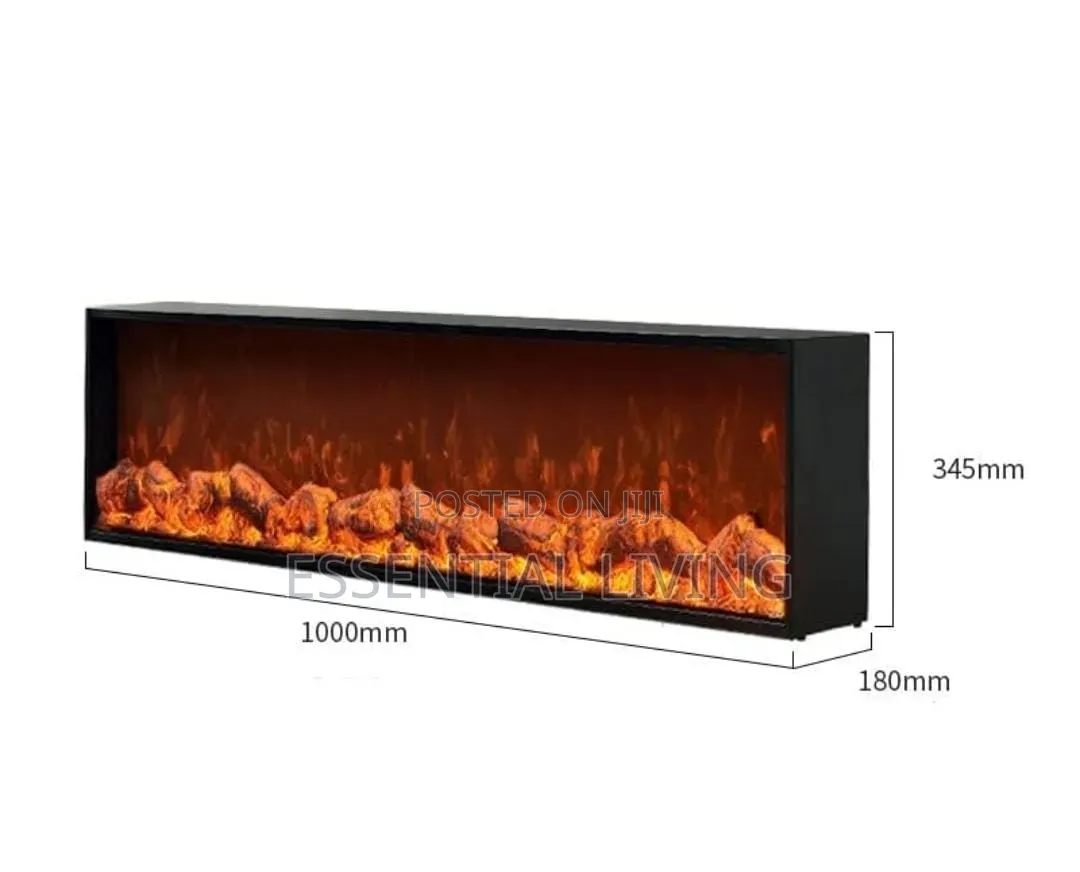 1M Fireplace Modern Electric - LED Glowing Log Flame 100cm