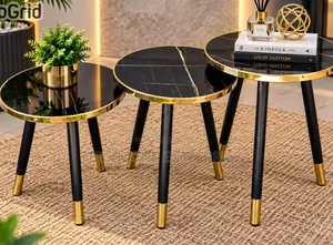 Modern 3 in 1 Executive Round Pure Marble Table 
