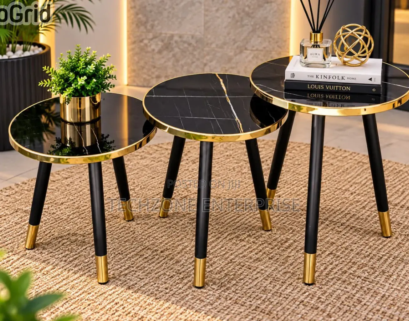 Modern 3 in 1 Executive Round Pure Marble Table 
