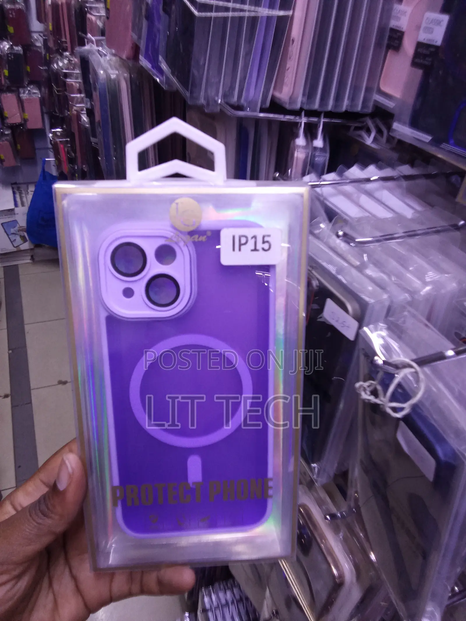Purple Translucent MagSafe Case Protector With Lense for iPhone 15