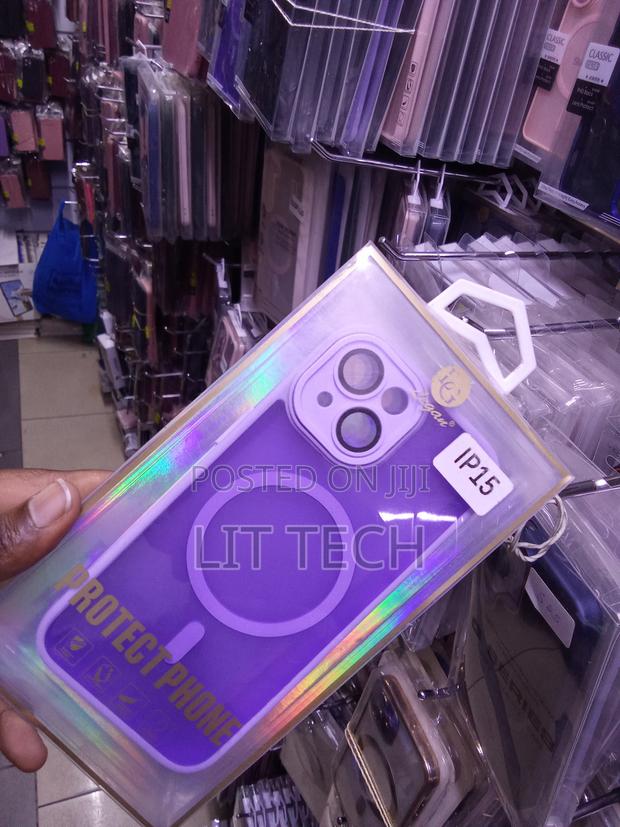 Purple Translucent MagSafe Case Protector With Lense for iPhone 15 - thumbnail 2