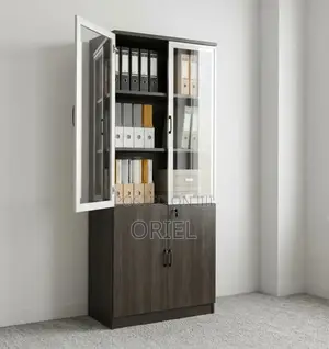 Office Cabinet : Wooden 2-Door Brown Storage Cabinet