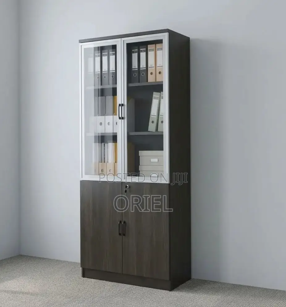Office Cabinet : Wooden 2-Door Brown Storage Cabinet