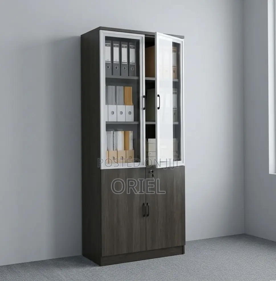 Office Cabinet : Wooden 2-Door Brown Storage Cabinet