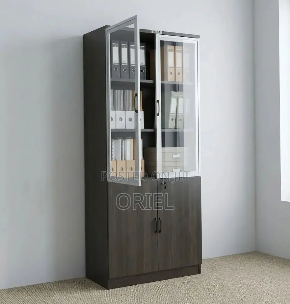 Office Cabinet : Wooden 2-Door Brown Storage Cabinet