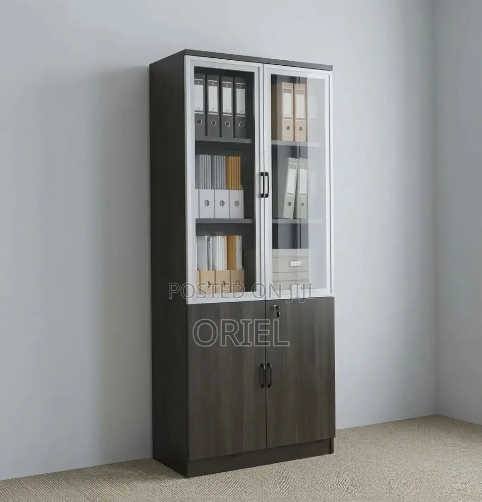 Office Cabinet : Wooden 2-Door Brown Storage Cabinet