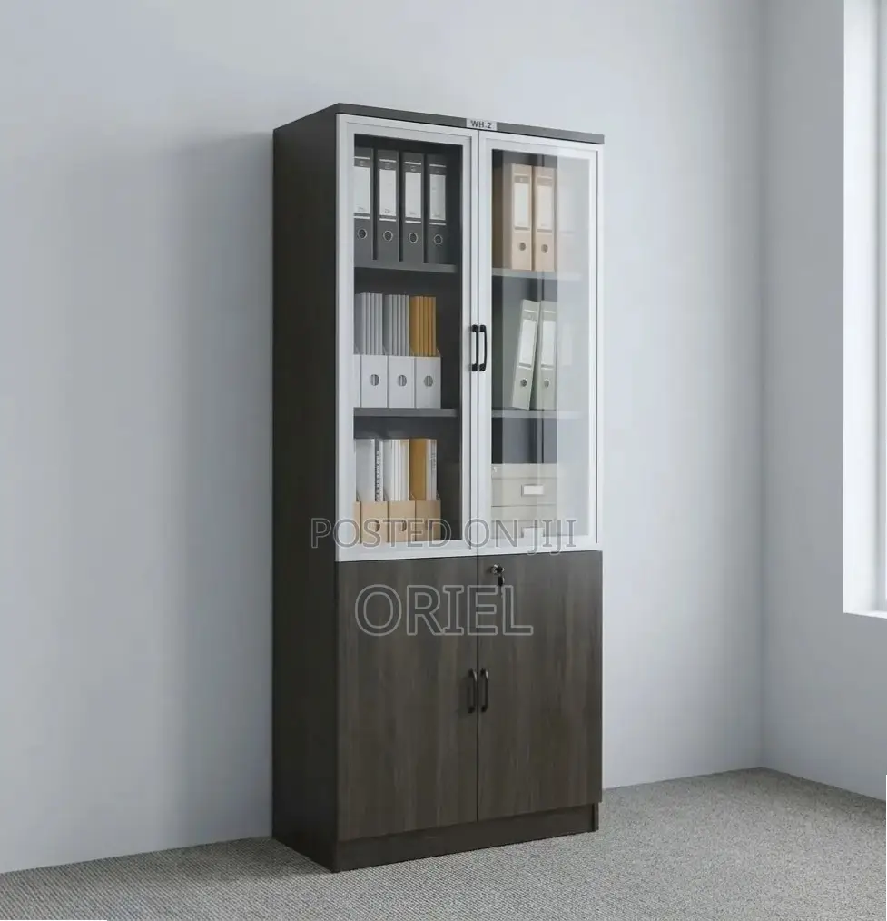 Office Cabinet : Wooden 2-Door Brown Storage Cabinet