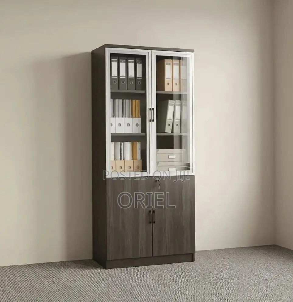 Office Cabinet : Wooden 2-Door Brown Storage Cabinet