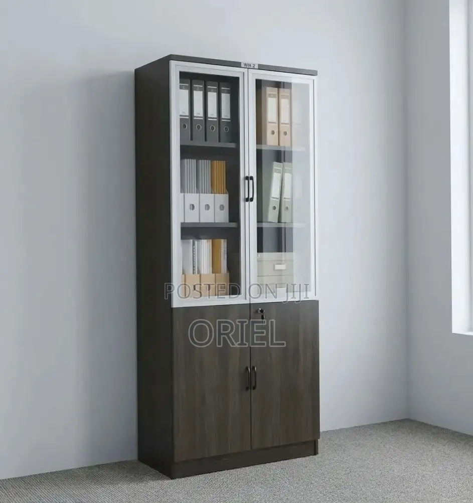 Office Cabinet : Wooden 2-Door Brown Storage Cabinet