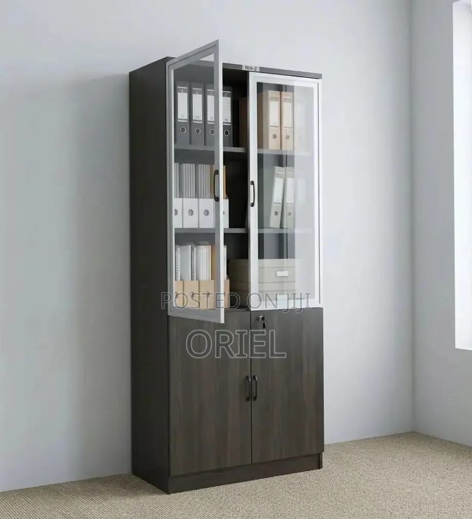 Office Cabinet : Wooden 2-Door Brown Storage Cabinet