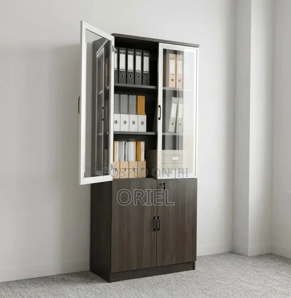 Office Cabinet : Wooden 2-Door Brown Storage Cabinet